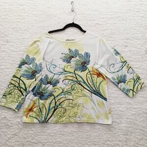 T-Shirt Size L Sequin Bloomcore Soft Girl Garden Party Whimsycore Vacation Y2K